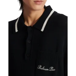 Polo de lana con bordado de firma