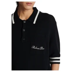 Polo de lana con bordado de firma