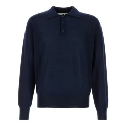 Polo de lana mezcla azul oscuro
