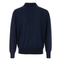 Polo de lana mezcla azul oscuro