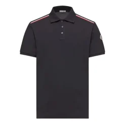 Polo de Piqué de Algodón con Adornos Tricolor