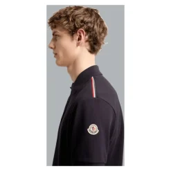 Polo de Piqué de Algodón con Adornos Tricolor