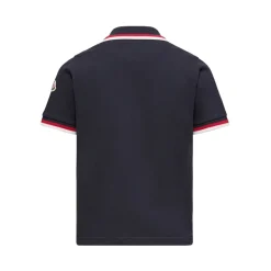 Polo de Piqué de Algodón con Ribete Tricolor