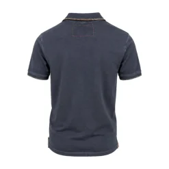 Polo manga corta piqué azul lavado con detalles - Bob