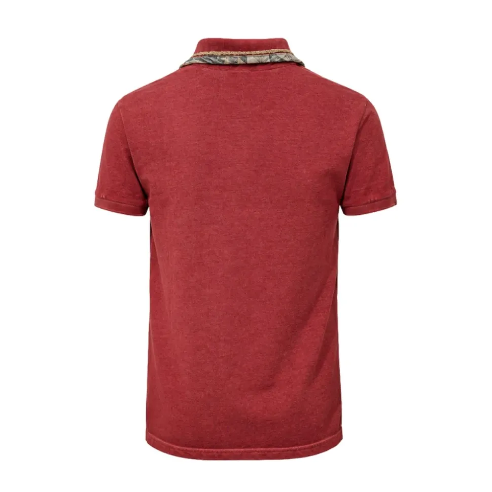 Polo manga corta rojo piqué algodón - Bob