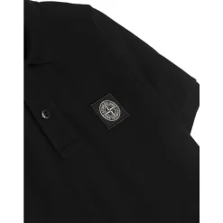 Polo Negro con Motivo de Brújula