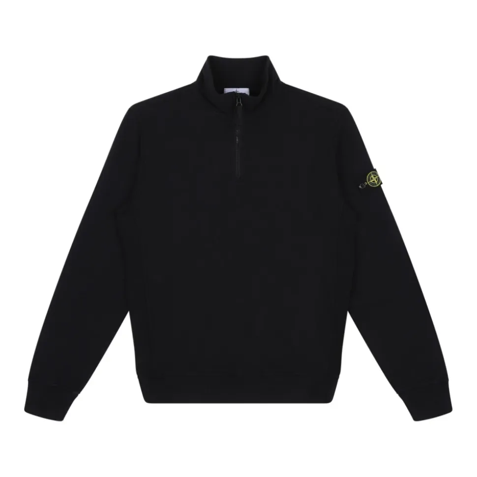 Polos & Sudadera Negros con Media Cremallera
