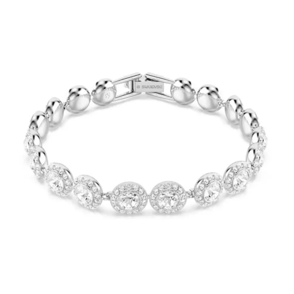 Pulsera de cristal en color plata