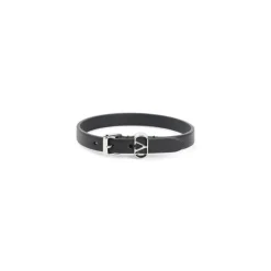 Pulsera de Cuero Negro Accesorio Elegante