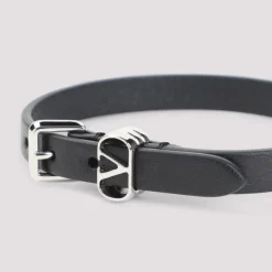 Pulsera de Cuero Negro Accesorio Elegante