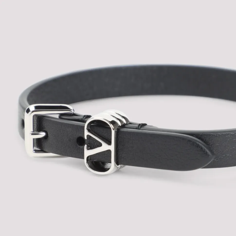 Pulsera de Cuero Negro Accesorio Elegante