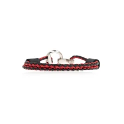 Pulsera de Cuero Trenzado Bicolor Gancini