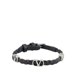 Pulsera de Cuero Trenzado con Logo V