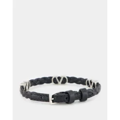 Pulsera de Cuero Trenzado con Logo V