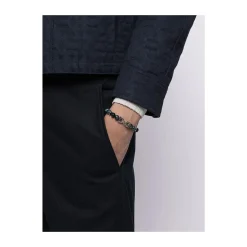 Pulsera de piedras semipreciosas azul marino y plateado