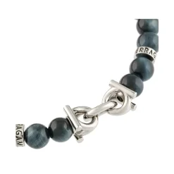 Pulsera de piedras semipreciosas azul marino y plateado