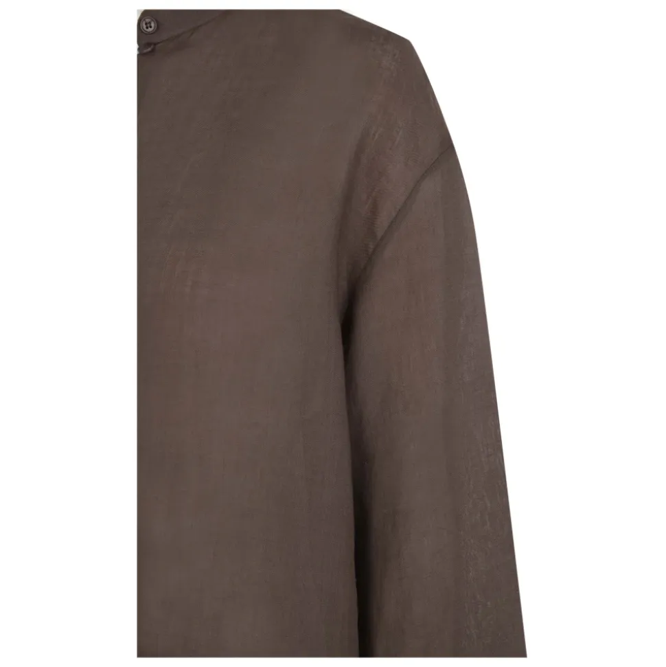 Raoul, camisa en ramio marron morado-