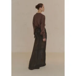 Raoul, camisa en ramio marron morado-