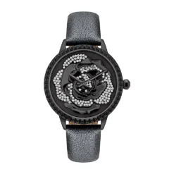 Reloj de cuero negro para mujer Mopion