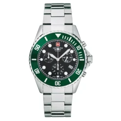 Reloj de hombre 44 mm cronógrafo y visualización de la fecha brazalete de acero inoxidable