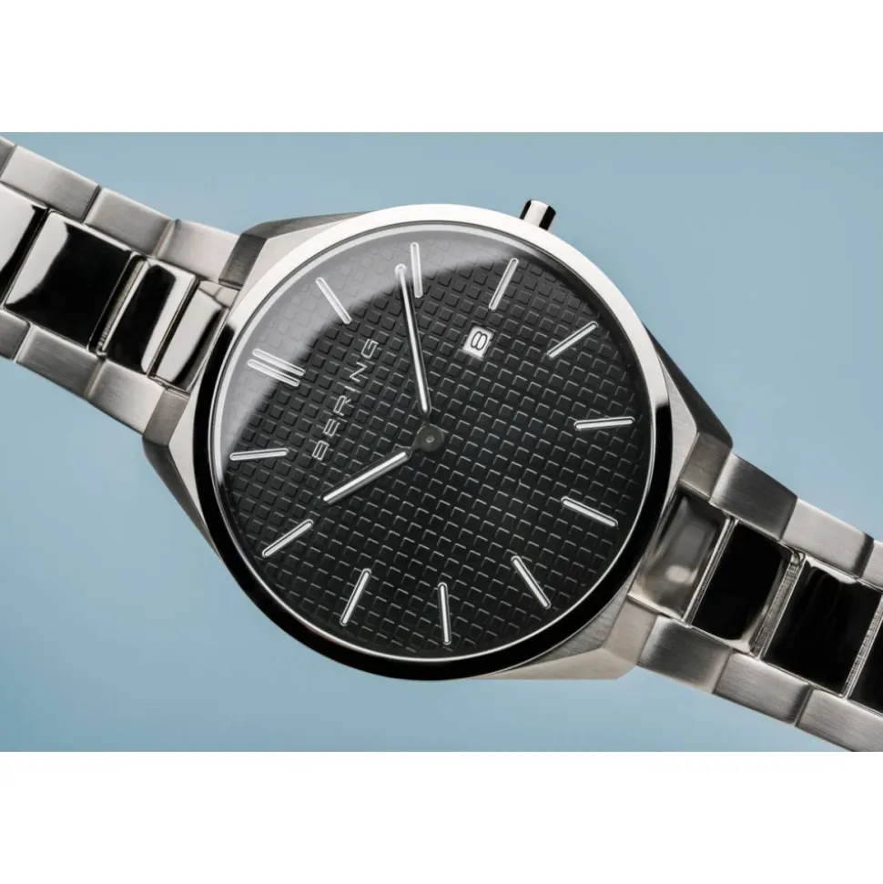 Reloj de Hombre Ultra Slim 40 mm 3 ATM Cristal de Zafiro Diseño Delgado Pulsera Banda de Acero Inoxidable con Elementos de Acero Inoxidable 17240-702