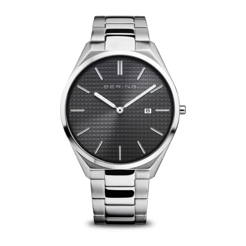 Reloj de Hombre Ultra Slim 40 mm 3 ATM Cristal de Zafiro Diseño Delgado Pulsera Banda de Acero Inoxidable con Elementos de Acero Inoxidable 17240-702