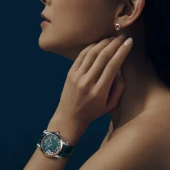 Reloj Happy Sport de Cuarzo con Esfera Verde y Diamantes Flotantes