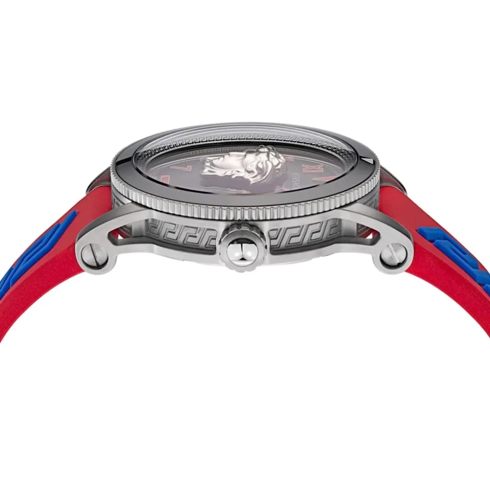 Reloj Hombre V-Palazzo, Silicona Azul-Roja