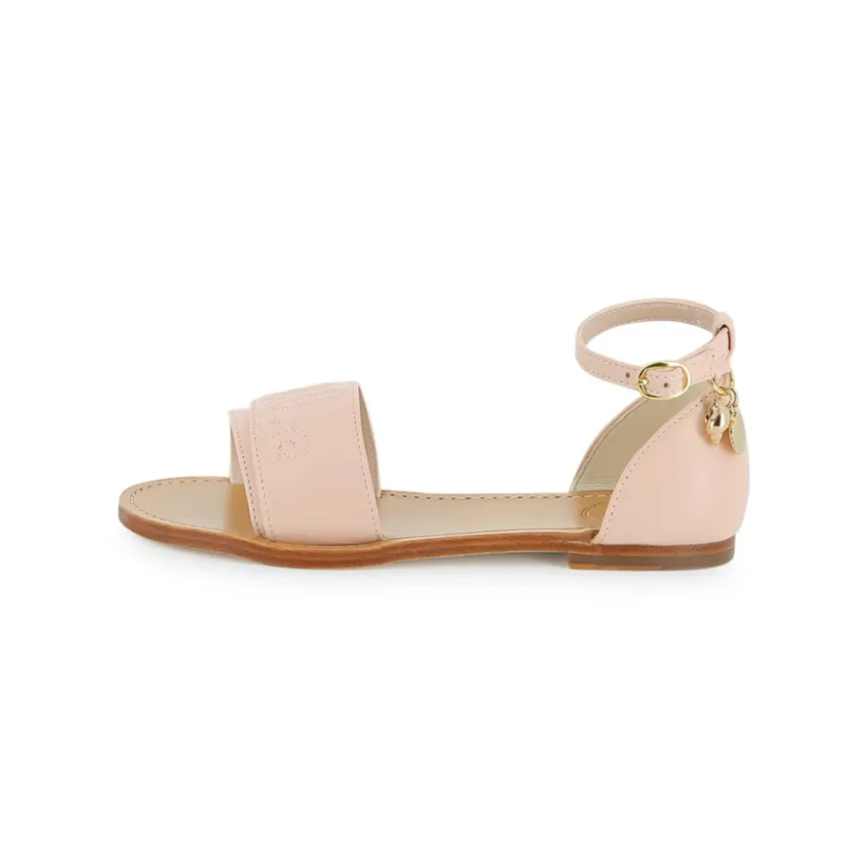 Sandalias con adorno de logotipo en la tira