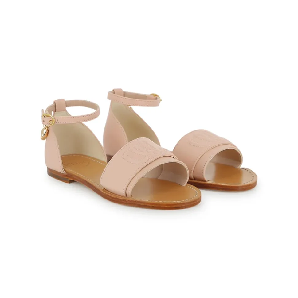 Sandalias con adorno de logotipo en la tira