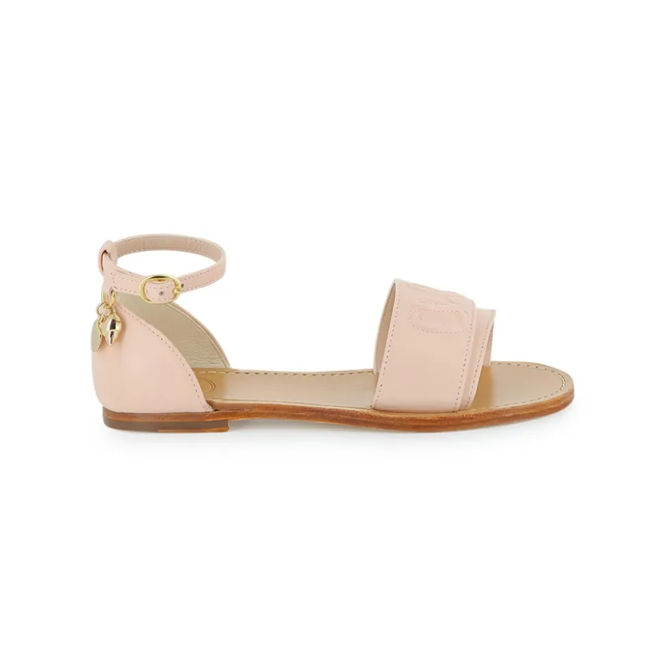 Sandalias con adorno de logotipo en la tira