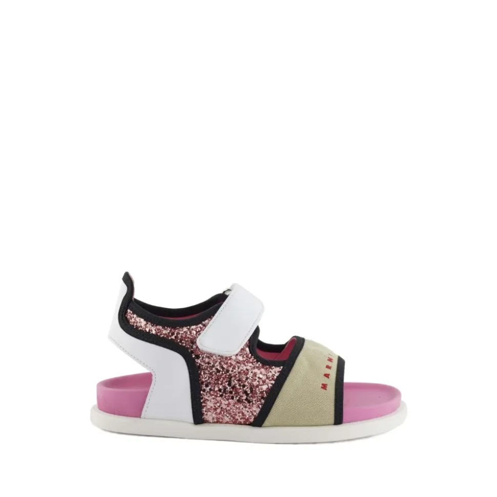 Sandalias con glitter y velcro