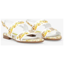 Sandalias de Cuero Amarillo Maiolica para Niñas