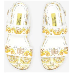 Sandalias de Cuero Amarillo Maiolica para Niñas