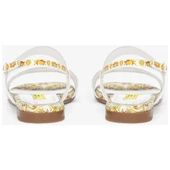 Sandalias de Cuero Amarillo Maiolica para Niñas