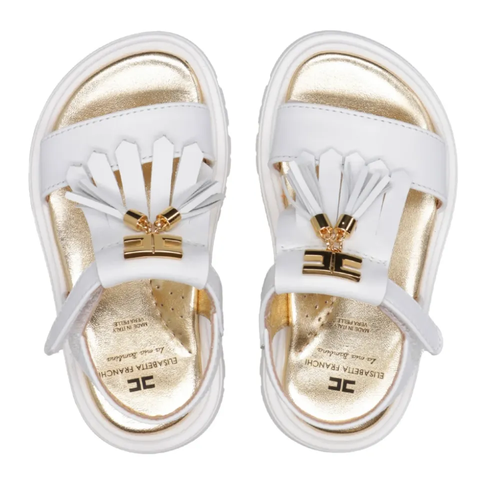 Sandalias de cuero con adorno de borlas