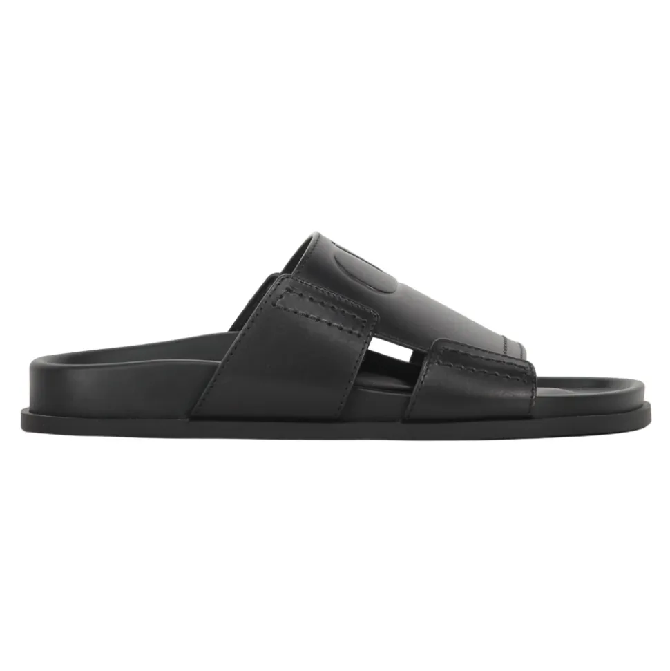 Sandalias de Cuero con Detalle de Logo