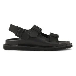 Sandalias de cuero con hebilla metálica