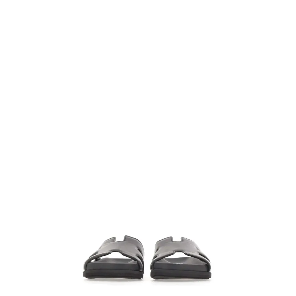 Sandalias de Cuero con Tiras Caladas