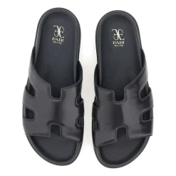 Sandalias de Cuero con Tiras Caladas