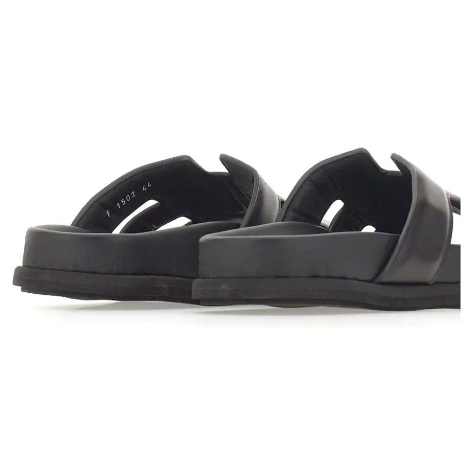 Sandalias de Cuero con Tiras Caladas