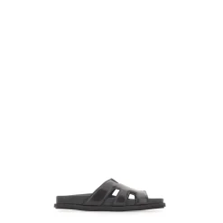 Sandalias de Cuero con Tiras Caladas