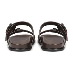 Sandalias de cuero marrón con dos correas ajustables