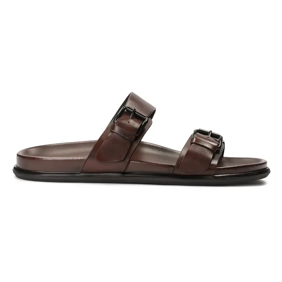 Sandalias de cuero marrón con dos correas ajustables