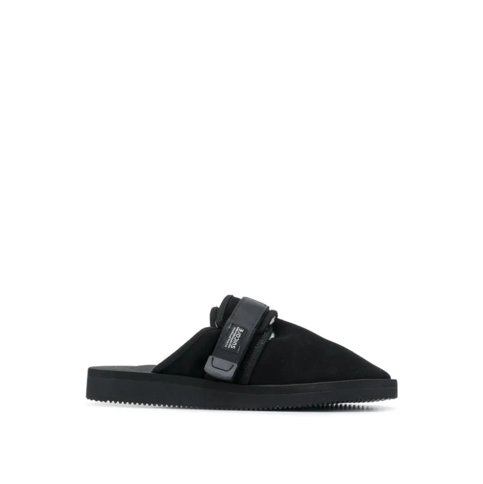 Sandalias de Cuero Negras Mules