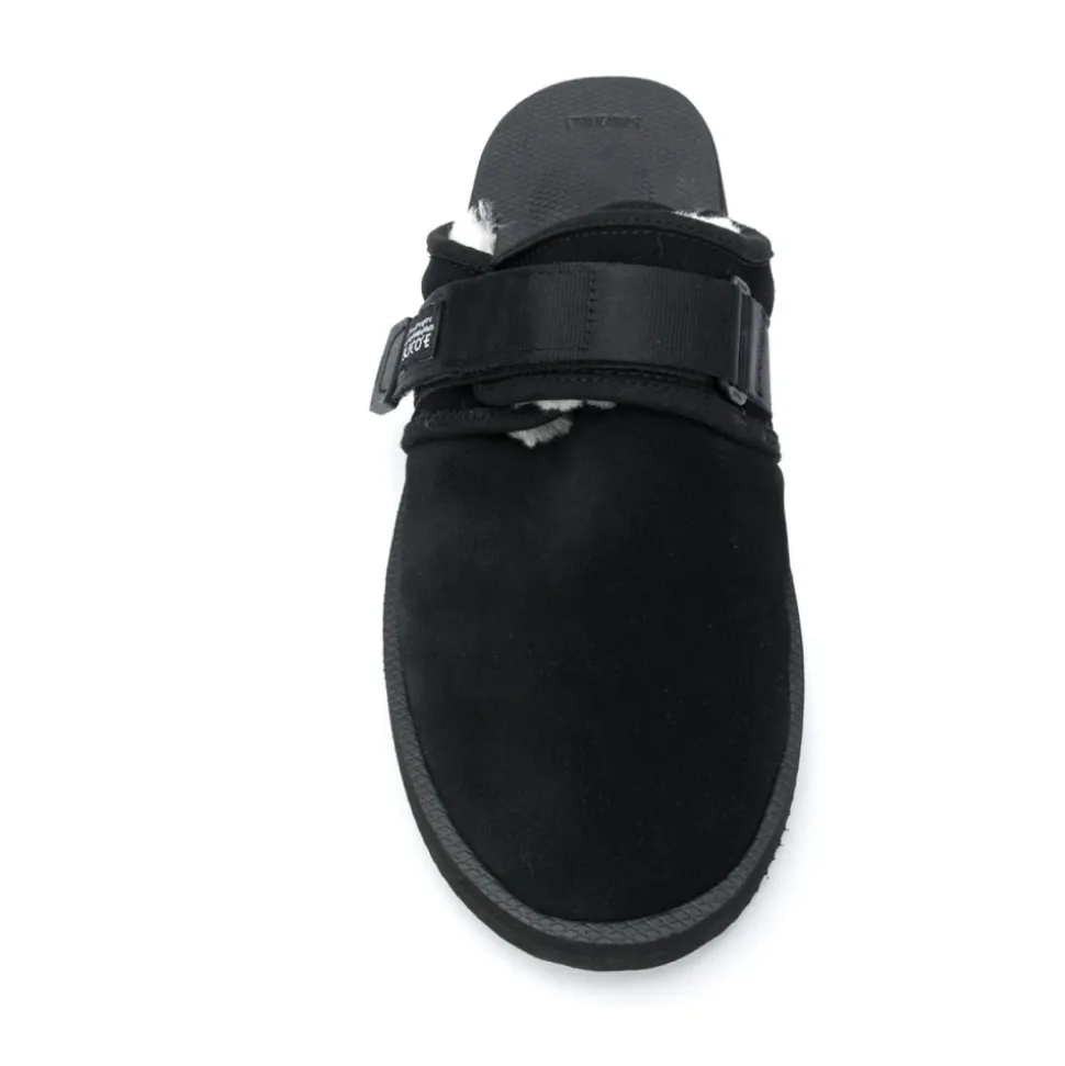 Sandalias de Cuero Negras Mules