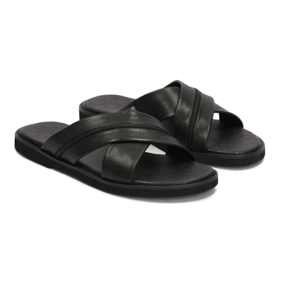 Sandalias de cuero para hombre con correas cruzadas