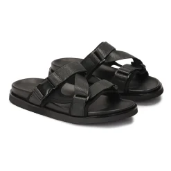 Sandalias de cuero para hombre en color negro