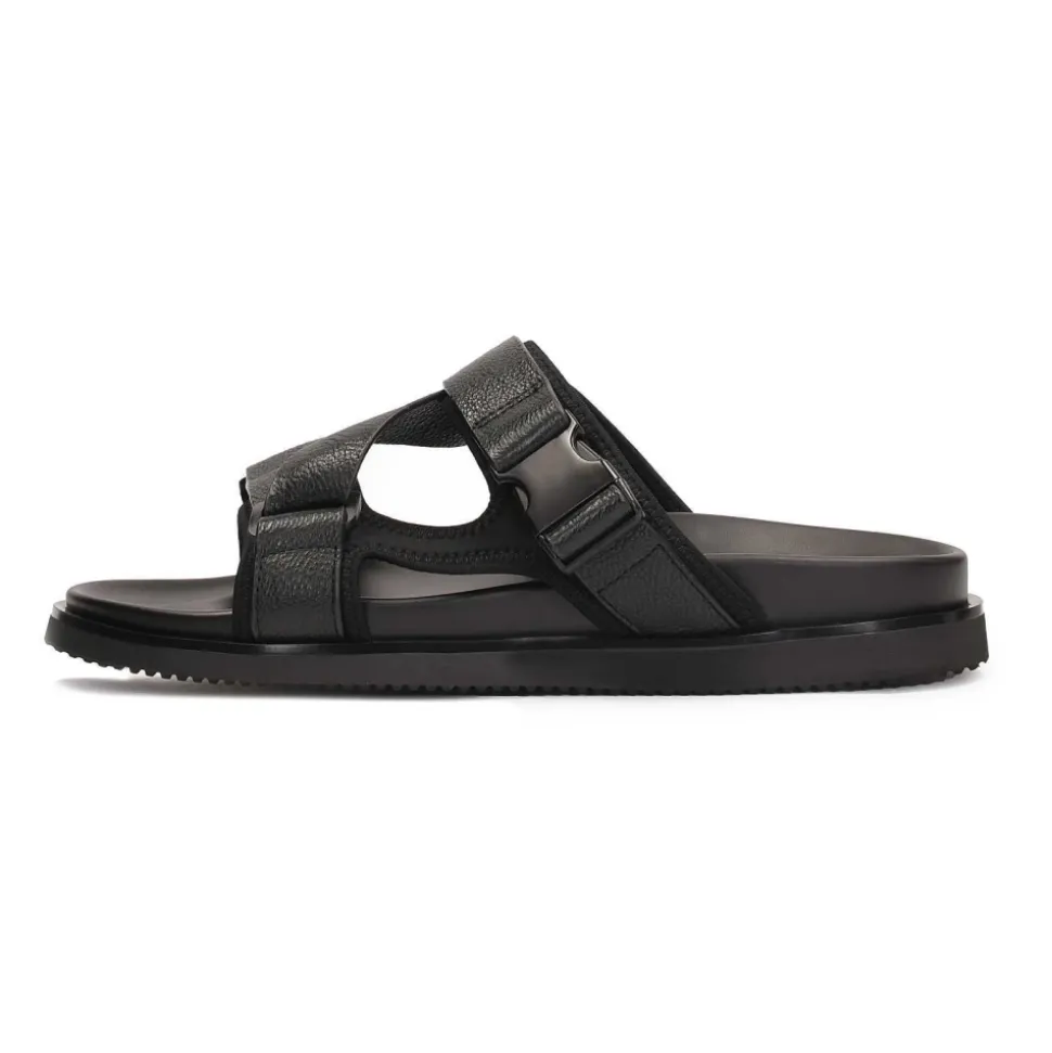 Sandalias de cuero para hombre en color negro
