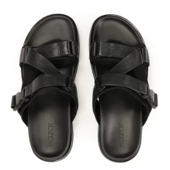 Sandalias de cuero para hombre en color negro